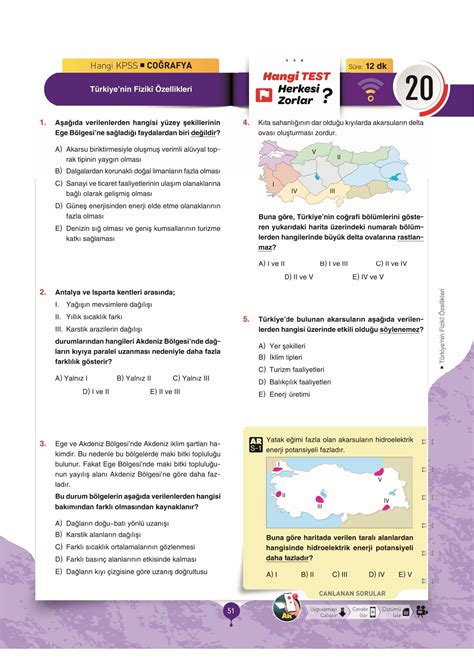 "KPSS Coğrafya Soruları ve Örnek Çalışmalar"